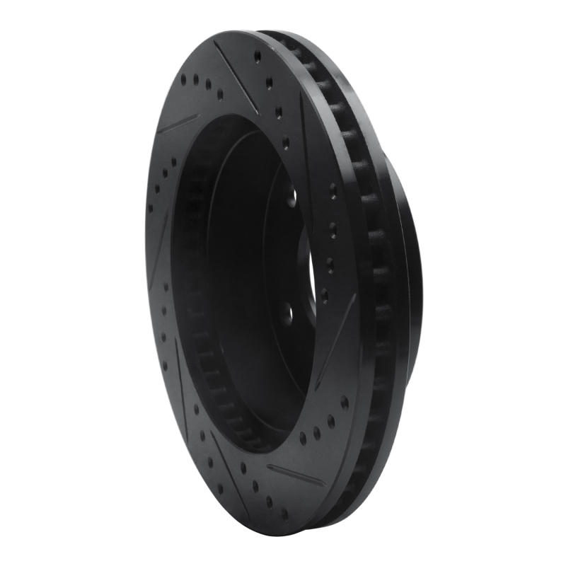 Dodge Ram 1500 Brake Rotor (1) - Front Left - R1 Concepts - Drilled & Slotted - Black - `00-`01